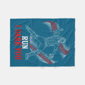 Run I Dare You Funny Baseball Catcher Graphic Play Fleecedecke (Vorderseite (Horizontal))