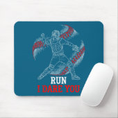 Run I Dare You Funny Baseball Catcher Graphic Play Mousepad (Mit Mouse)