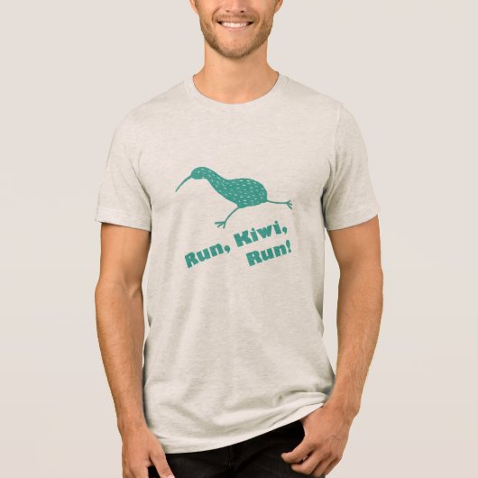 Run, Kiwi, Run! Tri-Blend Shirt (Vorderseite)