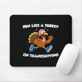 Run Like A Turkey On Thanksgiving Funny Trot  Mousepad (Mit Mouse)
