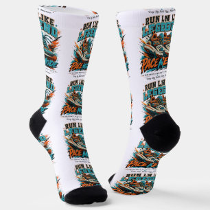 Run Like Legend Pace-Modus Retro-Laufschuh-Art Socken
