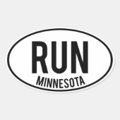 RUN minnesota Ovaler Aufkleber (Vorderseite)