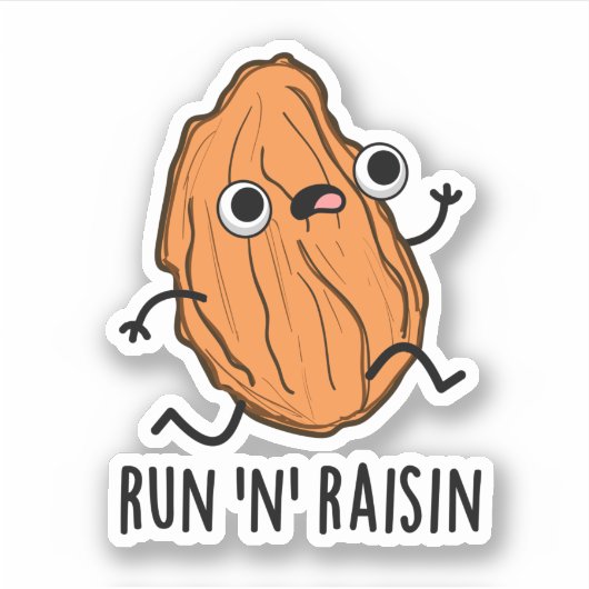 Run N Raisin Funny Food Puff Aufkleber (Vorderseite)
