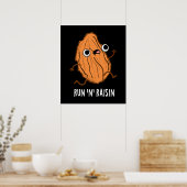Run N Raisin Funny Food Puff Dark BG Poster (Küche)