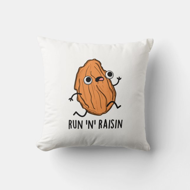 Run N Raisin Funny Food Puff Kissen (Vorderseite)