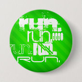 Run; Neon Green Stripes Button (Vorderseite)