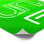 Run; Neon Green Stripes Poster (Ecke)