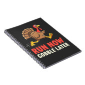 Run Now Gobble Spater Türkei Runner Marathon Notizblock (Rechte Seite)