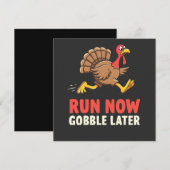 Run Now Gobble Spater Türkei Runner Marathon Save The Date (Vorne/Hinten)