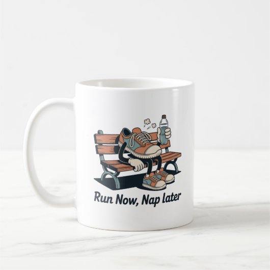Run Now, Nap Later – Funny Fitness Gift for Runner Kaffeetasse (Links)