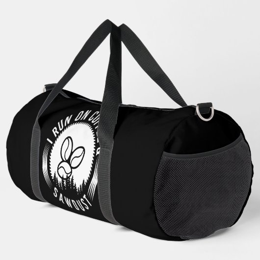Run On Coffee Sawdust Duffle Bag (Rechte Ecke)