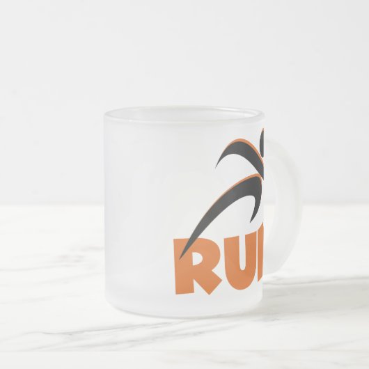RUN Orange Mattglastasse (VorderseiteRechts)