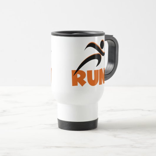 RUN Orange Reisebecher (VorderseiteRechts)