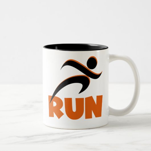 RUN Orange Zweifarbige Tasse (Rechts)