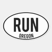 RUN oregon Ovaler Aufkleber (Vorderseite)