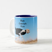 Run Ostrich Run Foto Zweifarbige Tasse (Vorderseite Links)