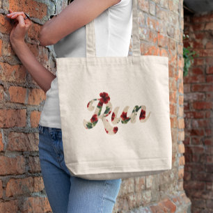 RUN Retro-Typ Vintage-Rustikal-Hibiskus-Muster Tragetasche