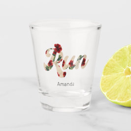 RUN Retro Type Vintages rustikales rotes Muster Schnapsglas