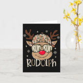 Run Rudolph Santa's Reindeer Christmas Camo Boys T Karte (Gelbe Blume)
