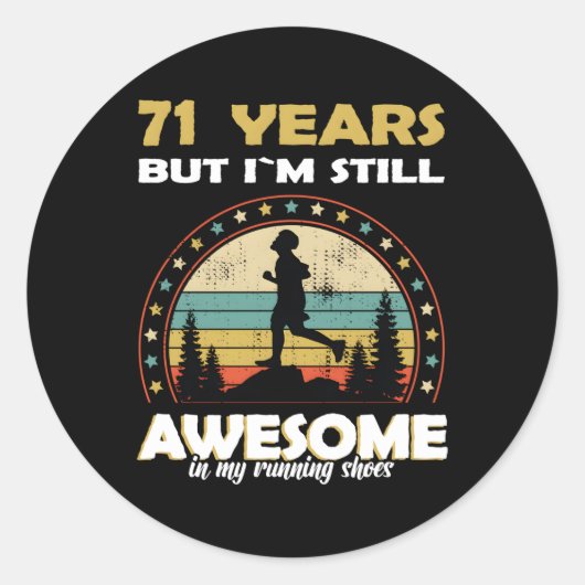 Run Runner Phantastisch 71 Runder Aufkleber (Vorderseite)