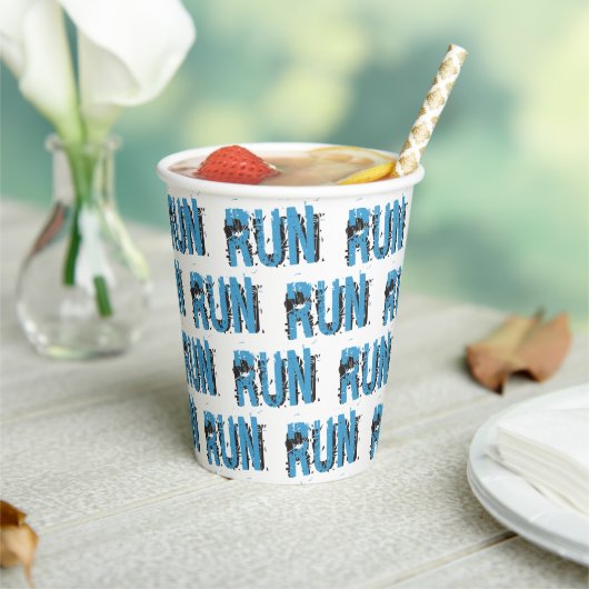 RUN Runner-Themen Typografy Paper Cups Pappbecher (In Situ)