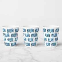 RUN Runner-Themen Typografy Paper Cups