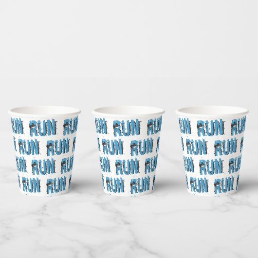 RUN Runner-Themen Typografy Paper Cups Pappbecher (Multi)
