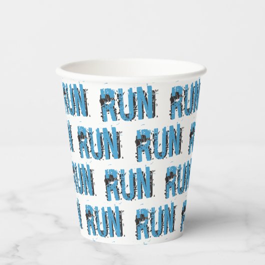 RUN Runner-Themen Typografy Paper Cups Pappbecher (Vorderseite)