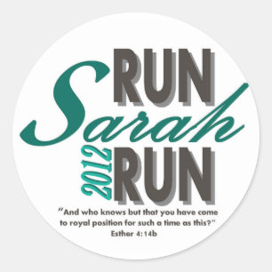 Run Sarah Run Runder Aufkleber