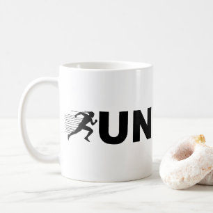 RUN-Schriftzug Laufdesign Minimalistischer Läufe Kaffeetasse