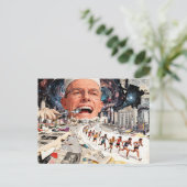 Run! The Denist is Coming A Surreal AI Collage Postkarte (Stehend Vorderseite)