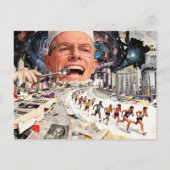 Run! The Denist is Coming A Surreal AI Collage Postkarte (Vorderseite)