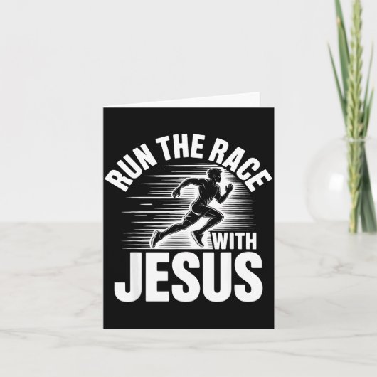Run The Race With Jesus Motivational Quote Karte (Vorderseite)