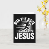 Run The Race With Jesus Motivational Quote Karte (Gelbe Blume)