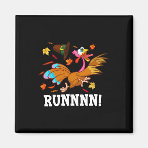 Run Turkey Erntedank Herbst Herbstlaub Thankfu Magnet