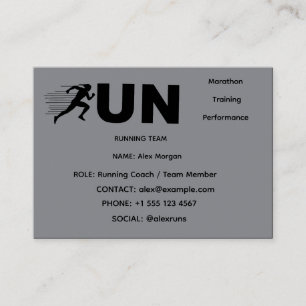 RUN Typography Laufdesign Minimalist Läufer Visitenkarte