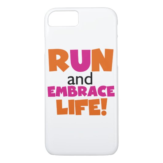 Run und Embrace Life Orange Pink Case-Mate iPhone Hülle (Rückseite)