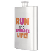 Run und Embrace Life Orange Pink Flachmann (Links)