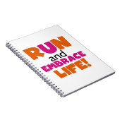 Run und Embrace Life Orange Pink Notizblock (Rechte Seite)