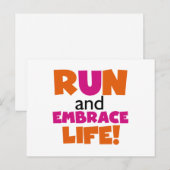 Run und Embrace Life Orange Pink Postkarte (Vorne/Hinten)