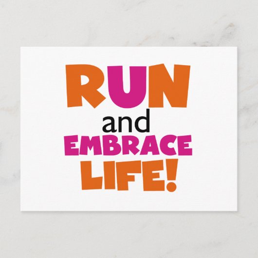 Run und Embrace Life Orange Pink Postkarte (Vorderseite)