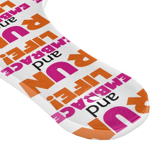 Run und Embrace Life Orange Pink Schneidebrett (Ecke)