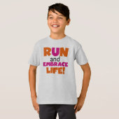 Run und Embrace Life Orange Pink T-Shirt (Vorne ganz)