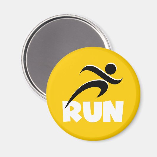 RUN White Magnet (Vorderseite/Rückseite)
