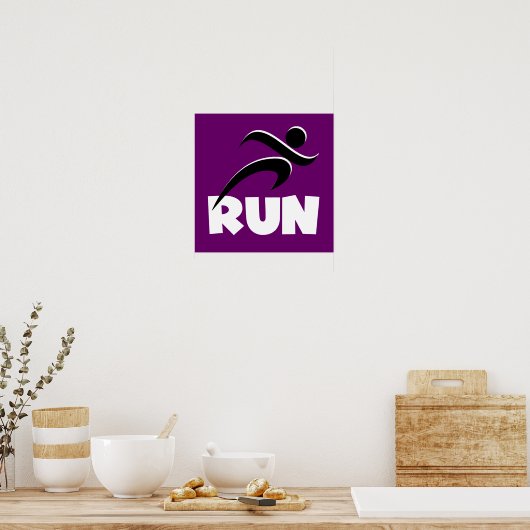 RUN White Poster (Küche)