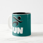 RUN White Zweifarbige Tasse (Vorderseite Links)