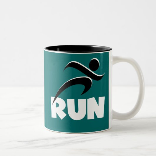 RUN White Zweifarbige Tasse (Rechts)
