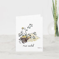 "Run wild", kleine, 4x5.6" leere Grußkarte