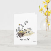 "Run wild", kleine, 4x5.6" leere Grußkarte Karte (Gelbe Blume)