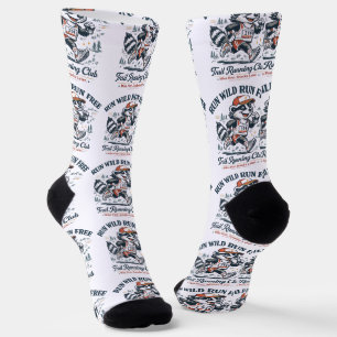 Run Wild Run Free Trail Running Club T-Shirt Socken